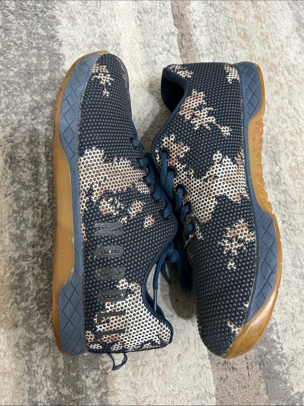 NOBULL Women Navy Blue Flowers Athletic Trainers with Gum Sole